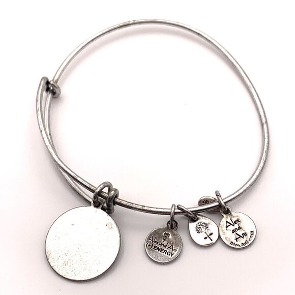 Alex and Ani Aries Zodiac Charm Bracelet Silver Finish - Expands 2"- 3.5" - Picture 2 of 2
